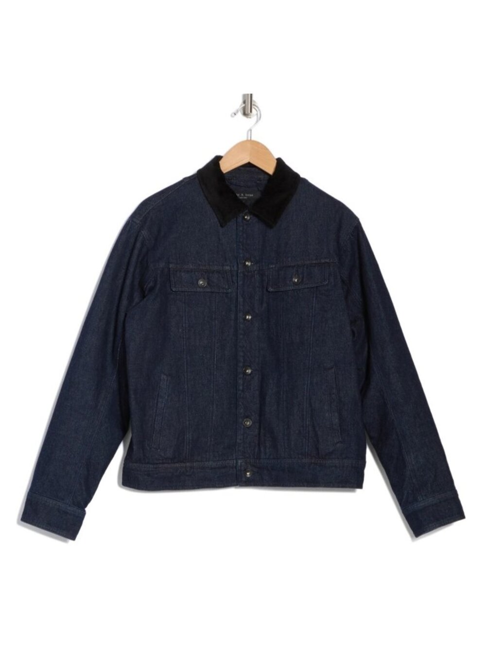 Rag & Bone Eli Men's Insulated Denim Trucker Jacket in Indigo Blue Size L - Picture 3 of 5